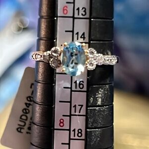 10k yellow gold topaz and diamond ring.